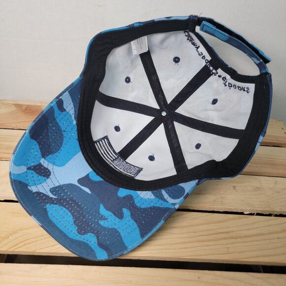 Academy Sports & Outdoors Blue Camo w/ American Flag Adjustable Ball Cap - Picture 6 of 7